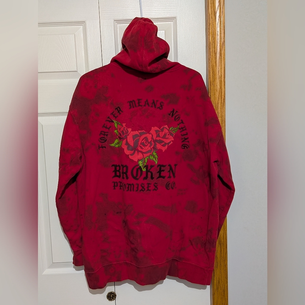 Broken Promises Red Graphic Hoodie